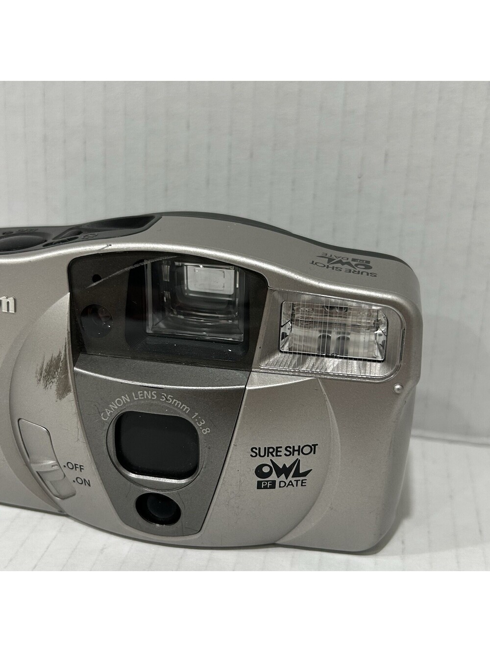 Canon Sure Shot Owl PF Date 35mm Film Camera Silver Untested AS-IS - Picture 3 of 13